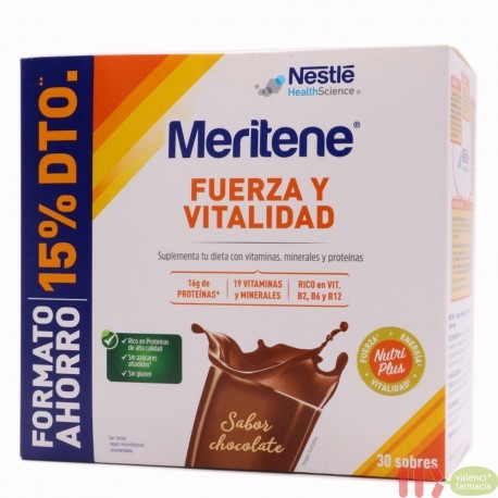 MERITENE DUPLO CHOCOLATE 30 SOBRES FORMATO AHORRO